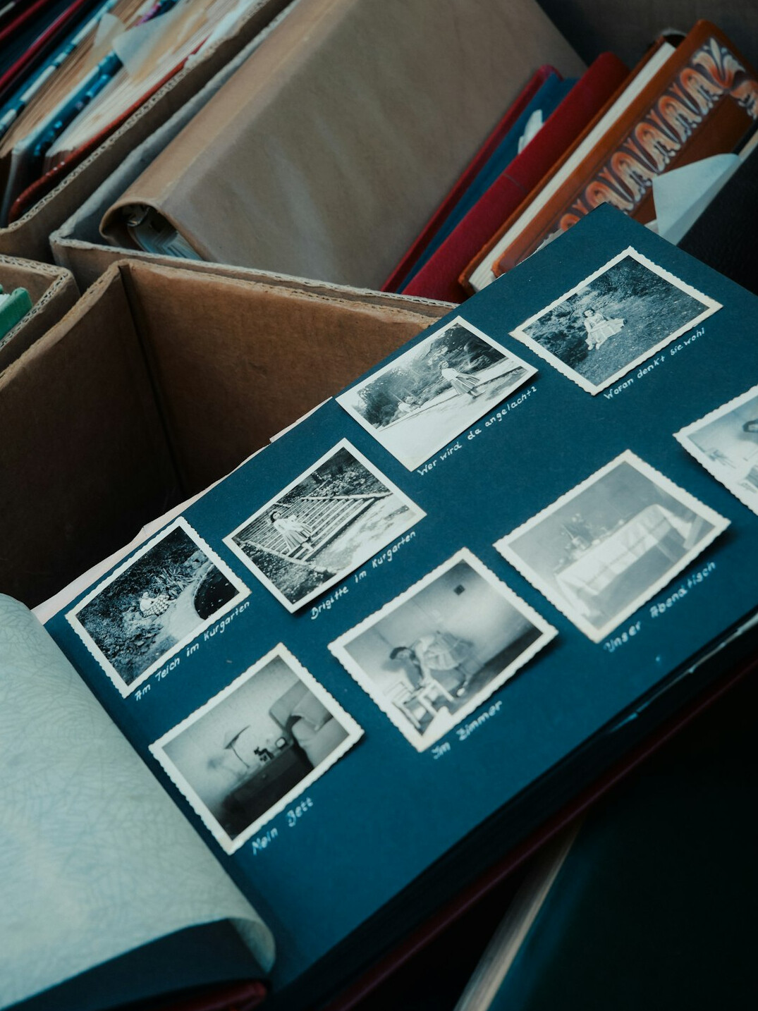 old photo album open